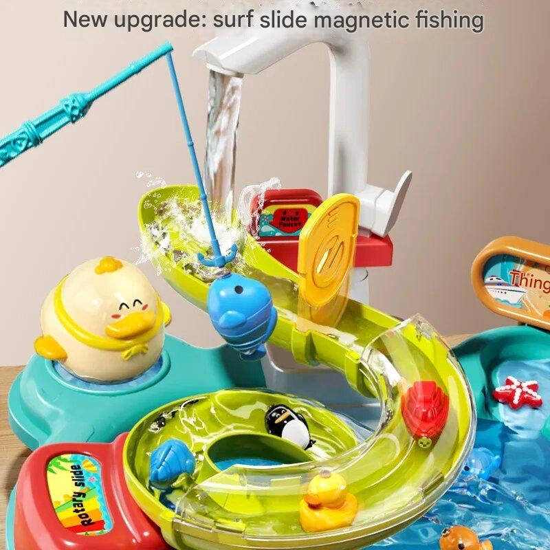 Pretend Play Dishwashing Slide Fishing Toy