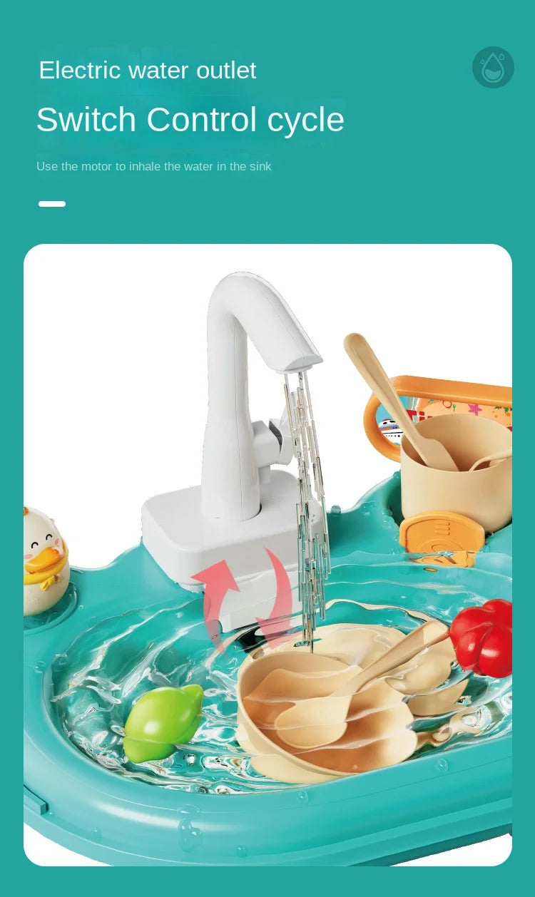 Pretend Play Dishwashing Slide Fishing Toy