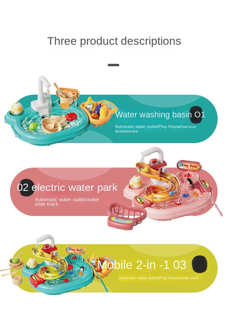 Pretend Play Dishwashing Slide Fishing Toy