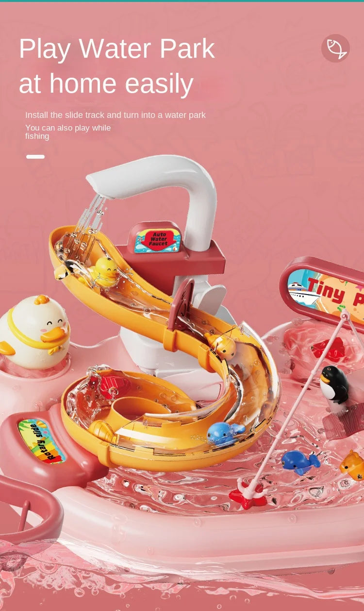 Pretend Play Dishwashing Slide Fishing Toy