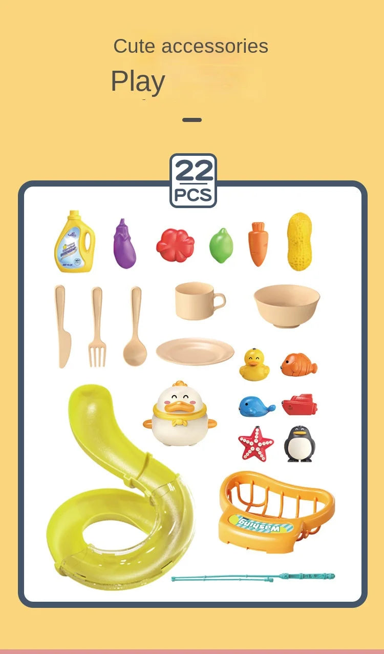 Pretend Play Dishwashing Slide Fishing Toy
