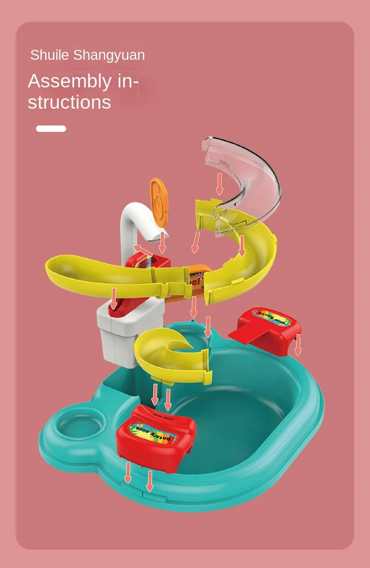 Pretend Play Dishwashing Slide Fishing Toy
