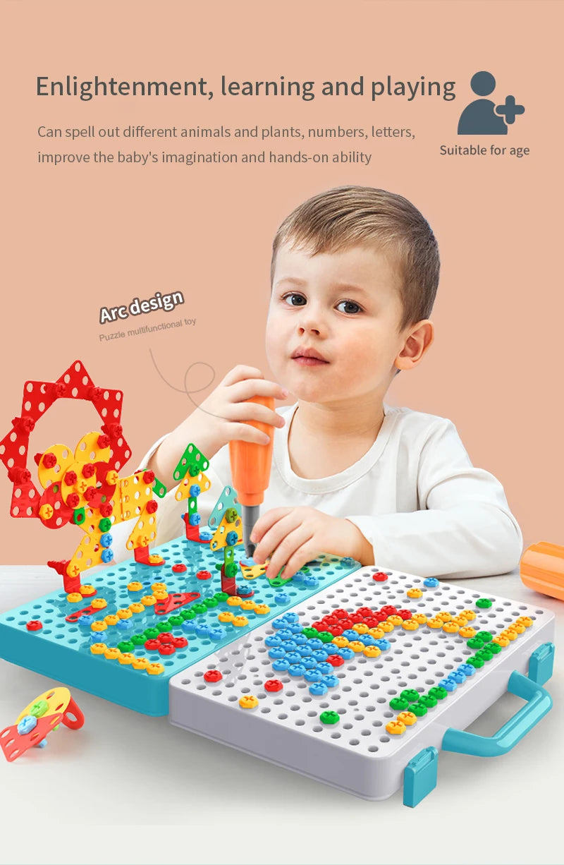 Kids Drill Assembly Pretend Play Puzzle