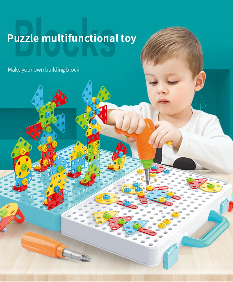 Kids Drill Assembly Pretend Play Puzzle