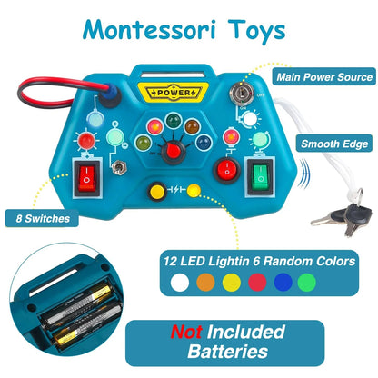 Montessori Busy Board LED Sensory Toy