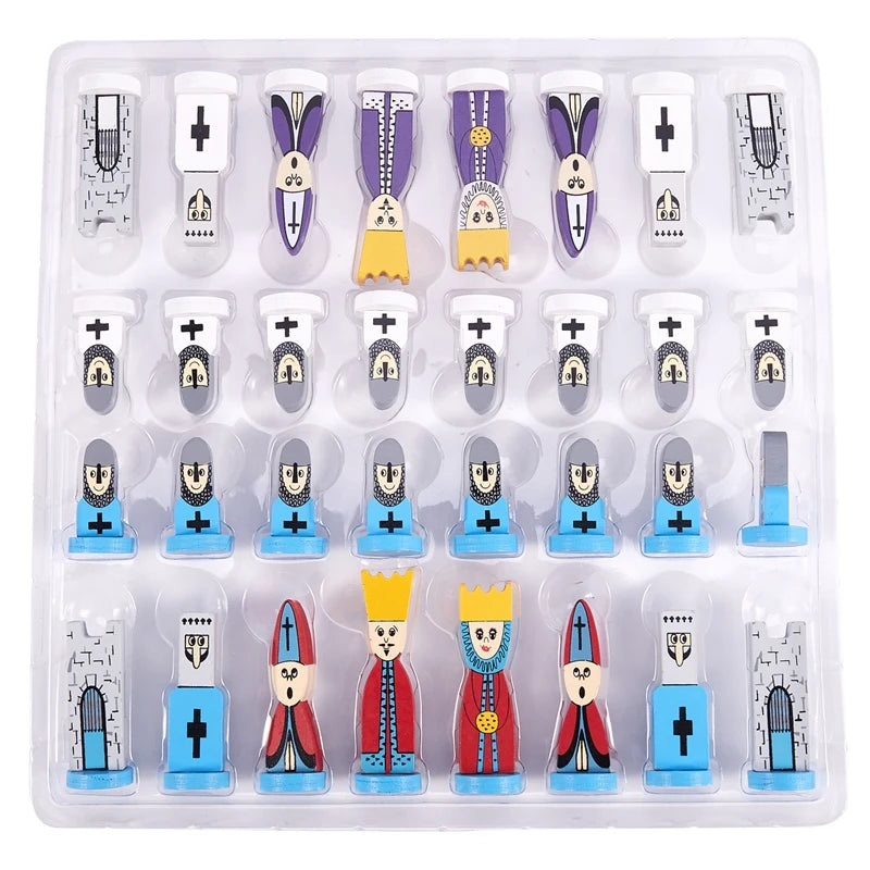 Cartoon Wooden Chess Set for Kids