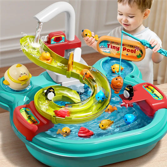 Pretend Play Dishwashing Slide Fishing Toy