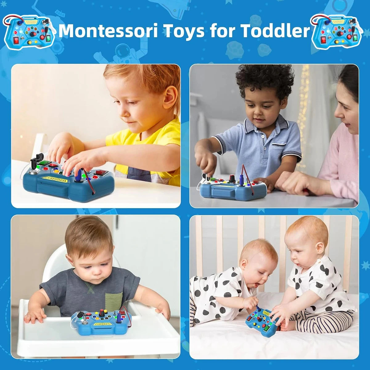 Montessori Busy Board LED Sensory Toy