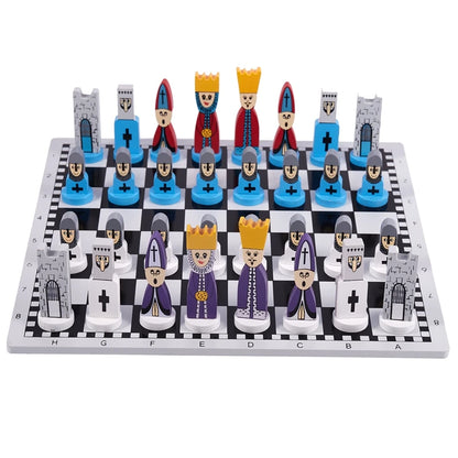 Cartoon Wooden Chess Set for Kids