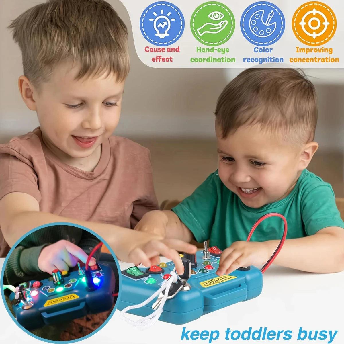 Montessori Busy Board LED Sensory Toy